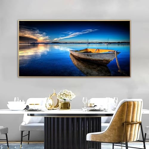 Peintures art toile haut de gamme avec vue marine panoramique 80x160 cm