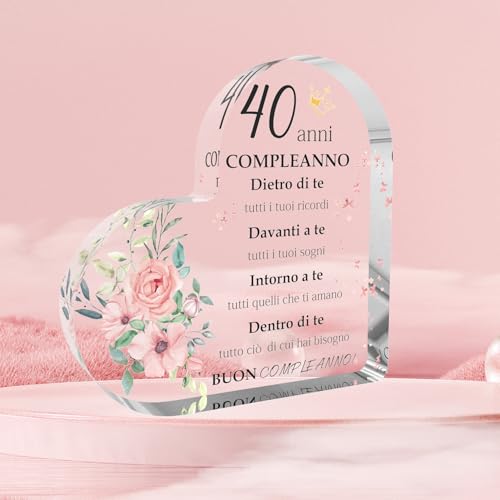 Regalo 40 Anni Donna Regalo Donna 40 Anni 40 Anni Di Compleanno Donna Decorazioni In Acrilico Idee Regalo Donna Compleanno Regalo Compleanno Donna Regalo Amica Compleanno Regalo Amica Compleanno