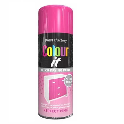 SuperGift.com 400ml,Perfect Pink Gloss Spray Paint, Smooth High Gloss Finish, Quick Dry, Durable & Multi Surface, Ideal for Wood, Metal, Plastic, Crafts, Furniture, DIY Projects