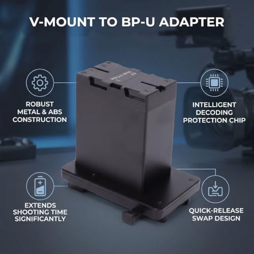 Placa de Conversión V-Mount a BP-U con Anclaje de Alta Resistencia 4