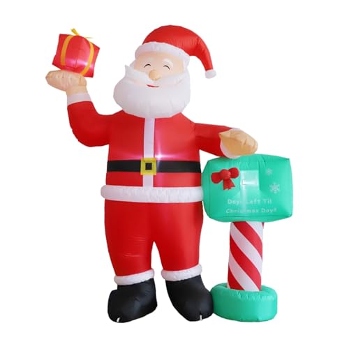 Ruaizel 7Ft Christmas Decorations, Outdoor Christmas Decorations Santa Claus Holding, Inflatable Santa for Garden Lawn Porch - Image 6