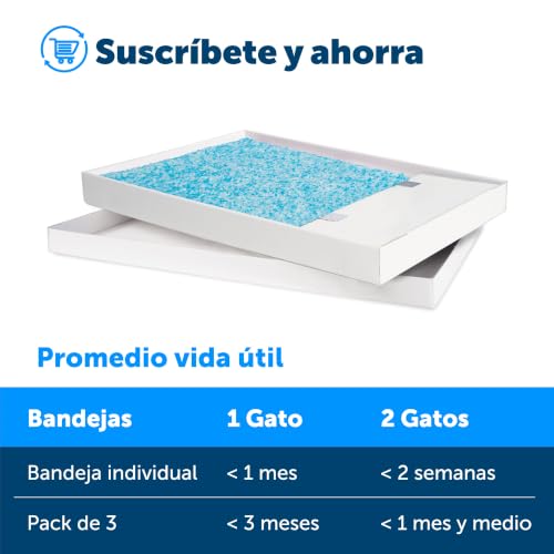 Miniatura 5 de Petsafe - Paquete De 3 Bandejas De Arena De Cristal Azul Para Arenero Autolimpiable Scoopfree - Relleno De Arena Petsafe - Absorbente, Inodoro, Higiénico