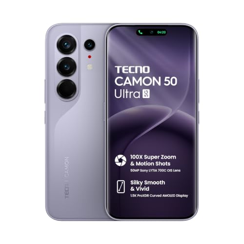 Tecno CAMON 50 Ultra 5G (Misty Purple, 8GB+256GB) ,998. at ₹3000 – Amazon