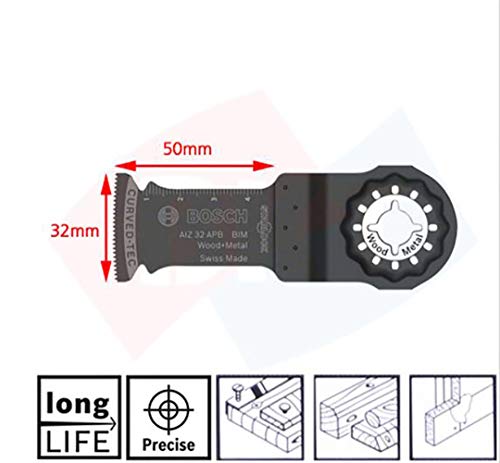 Bosch 5-piece Starlock Tungsten Carbide Plunge-Cutting Blade/Segment Saw Blade Set (for wood and metal, best of cutting, Accessories for Multitool)