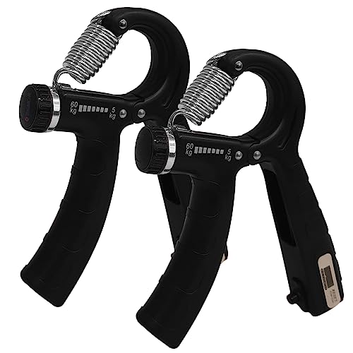 Image of DIALDRCARE Hand Grip Strengthener with Adjustable Resistance 5-60kg, Wrist Strengthener with Counter for Muscle Building and Injury Recovery (Pack of 2)