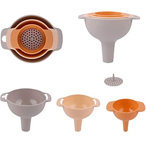 Embudo de Cocina PequeñO Embudo de Llenado de PláStico Embudo Grande Con Colador Inserto de Filtro Para Una FáCil Limpieza Embudo Multifuncional Para Botella Agua de Cocina y DoméStica LíQuido y Polvo Cover