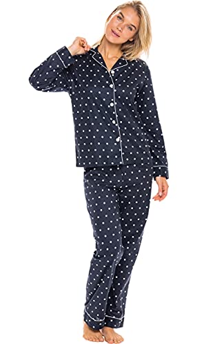 Alexander Del Rossa Women's Lightweight Button Down Pajama Set, Long Cotton Pjs3