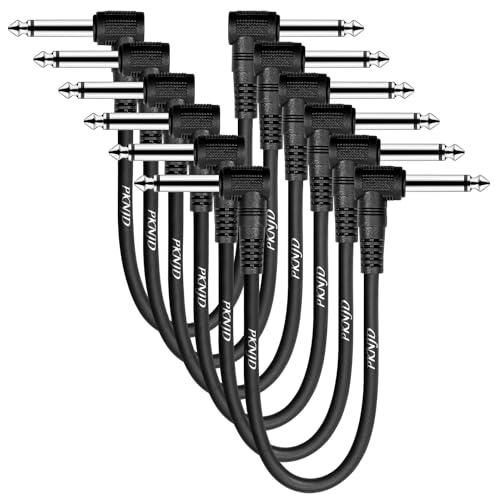 Pknjd PK00012 6Pack, 6Inch Premium Guitar Patch Cables,Black cover