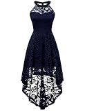 Good quality lace, soft, stretch, light weight and skin-friendly Deft design: high-low hemline, halter-neck, lace floral, back zipper Perfect for cocktail party, wedding bridesmaid party, formal, prom, evening, homecoming, daily, dating, dancing and ...