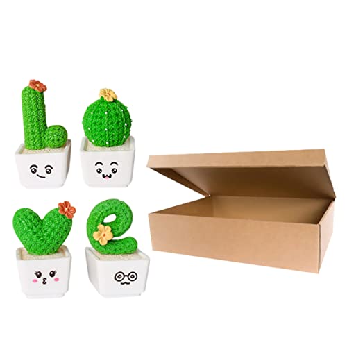 BESPORTBLE 4Stücke Harz Kakteen Topfpflanzen LOVE