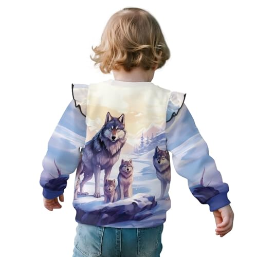 Xhuibop Toddler Crewneck Sweatshirt Fall Outfits Ruffle Long Sleeve Shirts for Girls Stylish Graphic Tees2
