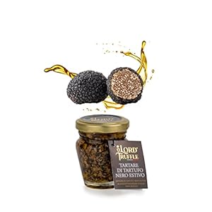 Lord Truffle | Frisches schwarzes Sommertrüffel-Tartar 45 g, schwarzer Gourmet-Trüffel, lange Haltbarkeit und unveränderter Geschmack, 100 % italienische Qualität, Würze für erste und zweite Gänge
