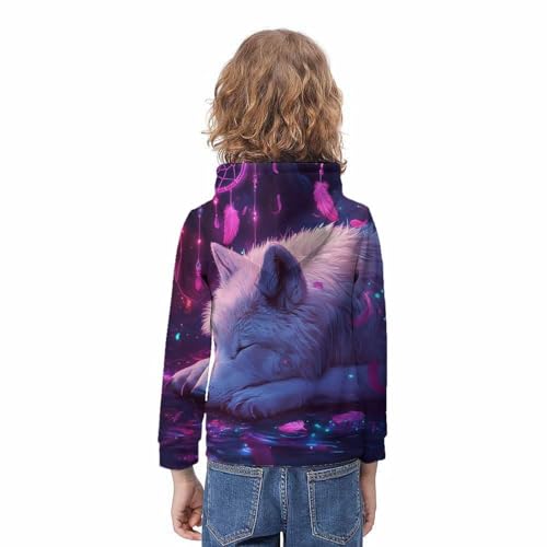 Sweat à capuche imprimé 3D manches longues pull streetwear ado - 4
