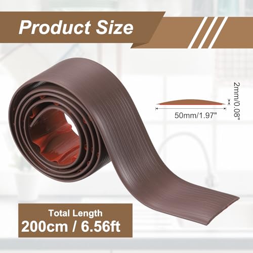 Bande de transition de sol en vinyle auto-adhésive PVC marron café 2m - 3