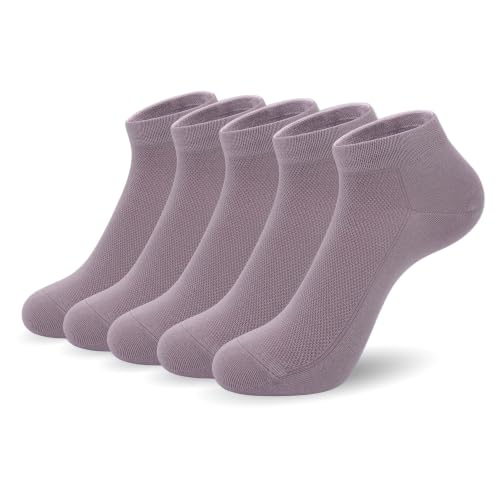 Image of SERISIMPLE Ultra Thin Comfort Viscose Bamboo Mesh Ankle Socks for Women Breathable Lightweight Low Cut Socks 5 Pairs