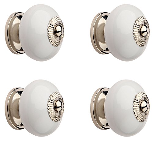 Image of Ceramic Nickel Plated (White and Brown, Standard Size, 39 mm Dia) - Set of 4...