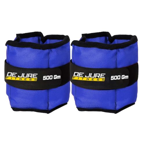 Image of De Jure Fitness Adjustable Ankle & Wrist Weights Pair (0.5KG x 2) for Men & Women | Strength Training, Walking, Running, Workout, Yoga | Comfortable, Durable | (Blue.)