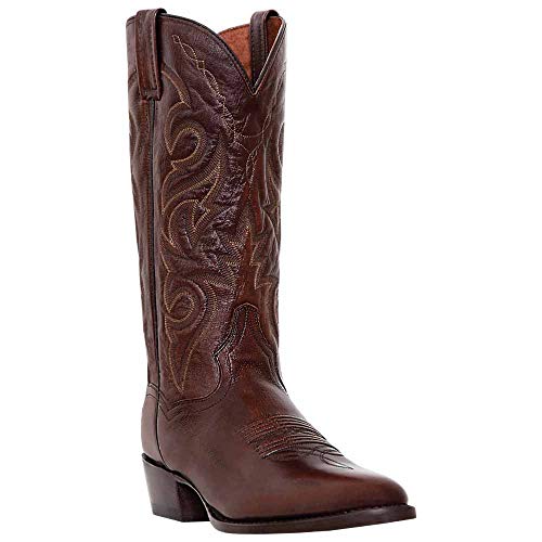 Image of Dan Post Mens Milwaukee Embroidered Narrow Round Toe Casual Boots Mid Calf - Black