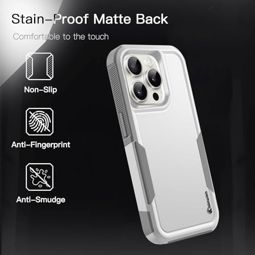 Image of KARWAN️ Back Case Cover for iPhone 14 Pro Max (6.7-Inch) Heavy Duty |Dual-Layer Rugged Protection| Shockproof Protective Tough iPhone 14 Pro Max Mobile Phone Back Cover [Matte Back] (White)