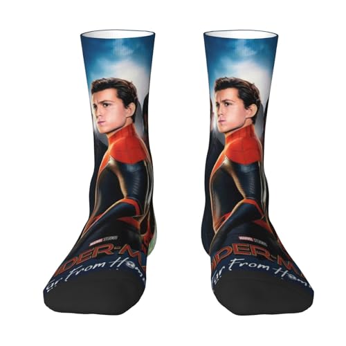 Moonforever Tom Holland - Calcetines deportivos unisex para hombre, calcetines tobilleros, calcetines acolchados para correr, calcetines de algodón, blanco, Altoa única