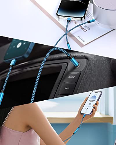 Image of iPhone Headphone Adapter, 2Pack Apple Dongle Lightning to 3.5mm Jack Converter Braided Audio Aux Cord Earbuds Splitter Adaptor Compatible with iPhone 14 13 12 11 Pro Max X XR XS SE 8 7 Plus iPad iPod