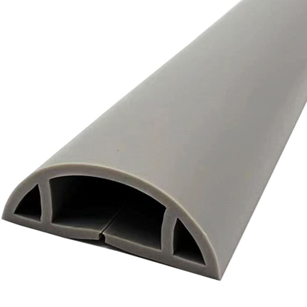 Canaleta Cables Suelo De PVC Duradero para Oficina, Protector De Canaleta Pasacables Suelo para El Hogar, Protector De Cable De Suelo Alimentación Fácil De Cortar (Color : A, S : 6m)