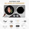 Sunvivipro 1800W Dual Burner Portable Electric Ceramic Stove with Knob Control, Indicator Light, Universal Cookware Compatibility, Ideal for Versatile Cooking Applications,Silver #3