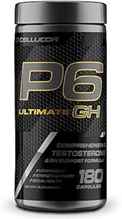 Cellucor P6 Ultimate GH Test Booster for Men, Growth Hormone Support Pills for Protein Synthesis & Fat Metabolism, 180 Capsules