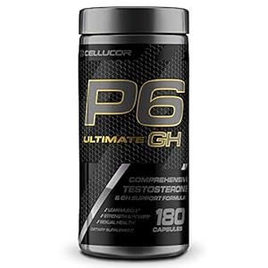 Cellucor P6 Ultimate GH Test Booster for Men, Growth Hormone Support Pills for Protein Synthesis & Fat Metabolism, 180 Capsules