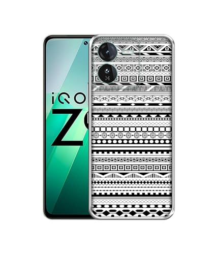 Image of Black & White Patterns Design Printed Silicon Soft TPU Back Case Cover for iQOO Z9 5G