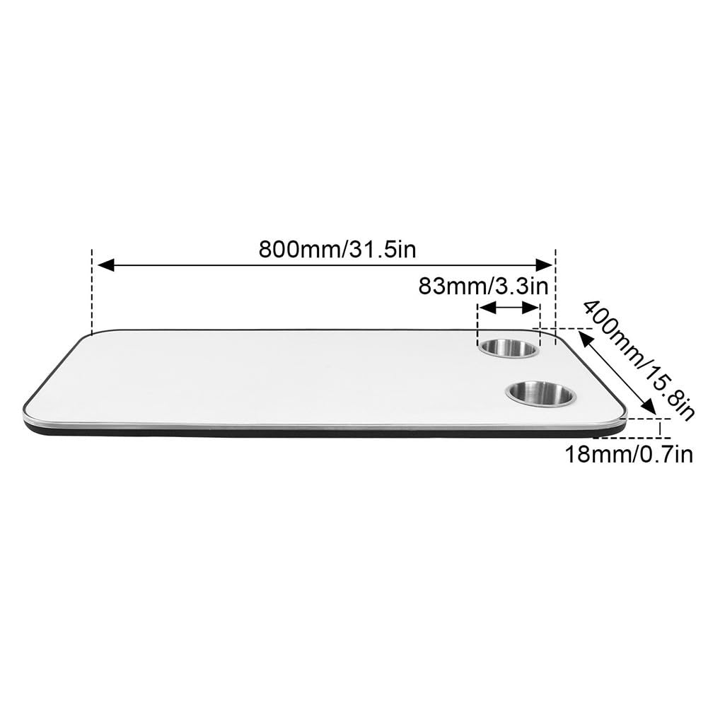 Tavolo in legno massello per camper, 800 x 400 mm, con 2 portabicchieri in acciaio inox, per camper, barca, yacht, ufficio, L-128