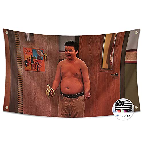 Shirtless Gibby iCarly Flag,3x5 Feet Banner,Funny Poster UV Resistance Fading & Durable Man Cave Wall Flag with Brass Grommets for College Dorm Room Decor,Outdoor,Parties,Gift