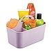 mDesign Small Plastic Shower/Bath Storage Organizer Caddy Tote with Handle for Dorm, Shelf, Cabinet - Hold Soap, Shampoo, Conditioner, Combs, Brushes, Lumiere Collection, Light Purple