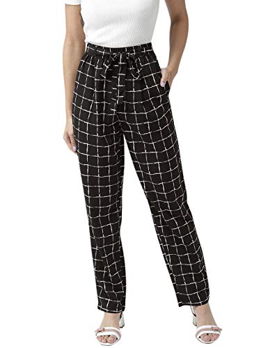 Image of Style Quotient Women Blue & White Original Tapered Fit Striped Cropped Trousers