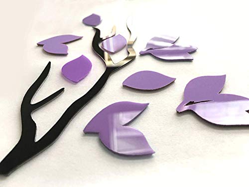 Kinbedy Acrylic 3D Tree Wall Stickers Wall Decal Easy To Install &Apply Diy Decor Sticker Home Art Decor. Tree With Silver Leave #TOP1