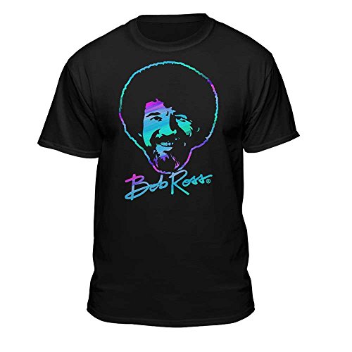 Bob Ross Retro Fill Licensed T-Shirt Black