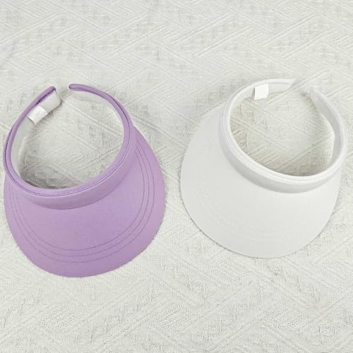 Image of 2 Pack Visor Women Men Sun Hat Clip On Visors Adjustable Sport Wide Brim Cap