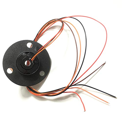 Taidacent Hollow Electrical Slip Ring Rotary Electrical Contact 2/4/6/12 Road Collector Ring Conductive Electric Motor Slip Ring Rotating Connector (4 wire 2A Inner Hole 5mm Outer Diameter 22mm)