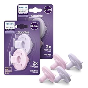 Philips Avent Soothie 0-3m, Lilac/Pastel Pink, 4 Pack, SCF190/70