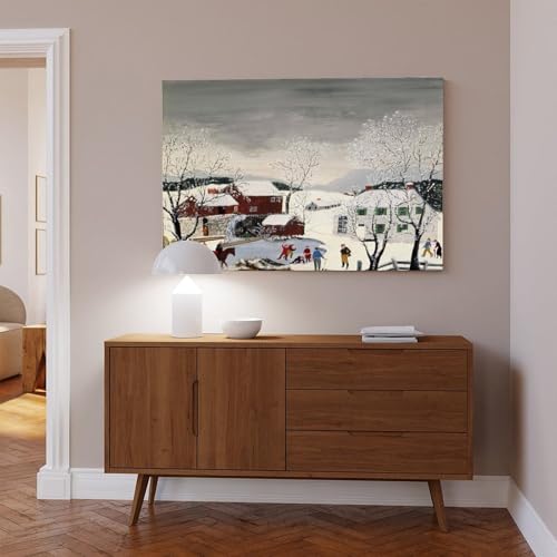 Impression sur toile Paysage d'hiver Grandma Moses