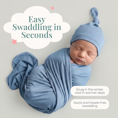 Image of Caden Lane Baby Swaddle & Receiving Blanket, Soft, Breathable & Temperature-Regulating Bamboo Viscose Fabric for Swaddling Newborns, Gender Neutral Infant Blanket for Boys & Girls