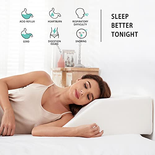 Leg Elevation Pillow With Cooling Gel Memory Foam Top, Post Surgery Leg Rest Pillow High Density Foam Bed Wedge Pillow For Leg & Back Support And Pregnancy - Relieves Knee, Hip And Lower Back Pain #TOP3