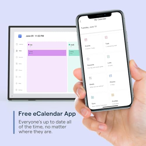 Image of Digital Calendar, Smart WiFi Electronic Calendar&Chore Chart, IPS Touch Screen HD Display for Family Schedules, Share Moments Instantly from Anywhere (Black, 10.1)