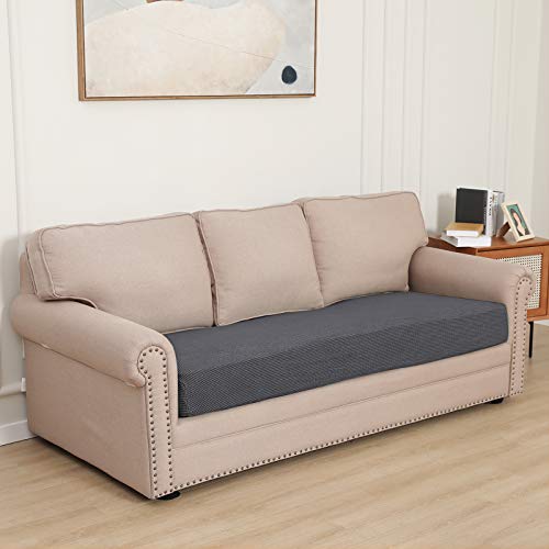 Image of Easy-Going Stretch 1 Piece Couch Cushion Cover for Sofa | Sofa Cushion Furniture Protector Sofa Seat sofa slipcover Washable sofa cover soft with Elastic Bottom Grey