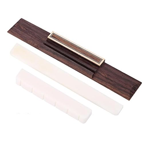 Silla de Hueso para Guitarra, Ceja de Palisandro, Accesorio de Repuesto Profesional para Guitarra Clásica y Acústica, Mejora el Sonido y Afinación, Ideal para Aficionados y Expertos (Color: Natural)