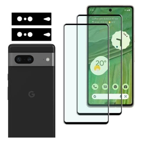 YISPIRIN (2 Pack Screen Protector for Google Pixel 7 5G with 2 Pack Camera Lens Protector, [Anti-scratch, 9H Hardness ] Tempered Glass for Google Pixel 7 5G Cover