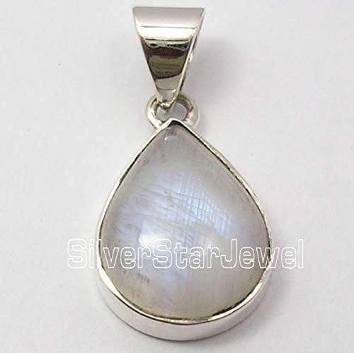 925 Sterling Silver Rainbow Moonstone tcw 8.6 Pendant 1" Indian Jewelry3