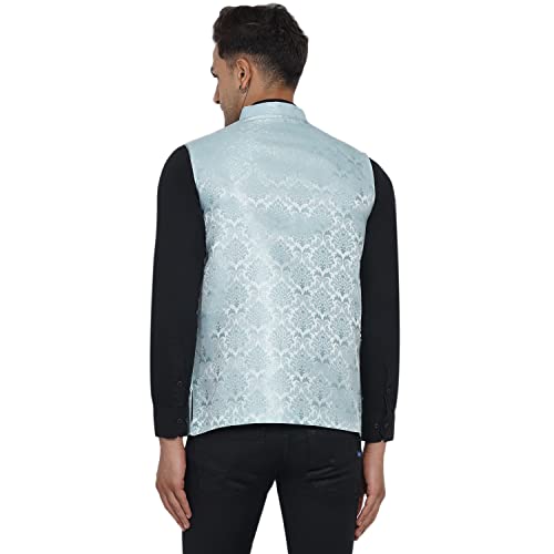 Image of Veera Paridhaan Men's Jacquard Printed Nehru Jacket