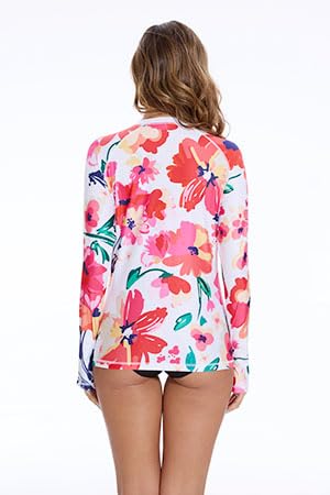Rash Guard for Women UPF 50+ Long Sleeve Rashguard Shirt Sun Protection Quick Dry Swim Shirt No Bottoms&Bras3