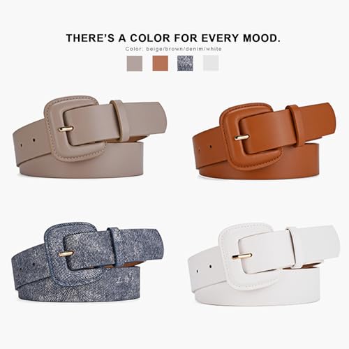 Women Belt for Jeans Pants Fashion Buckle Waist Faux Leather Belts for Ladies Dresses4